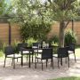 Sodo valgomojo komplektas 7 pcs Juoda