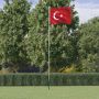 Turkijos vėliava su stiebu, aliuminis, 6,08m