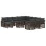 Sodo Sofų Rinkinys 13 pcs Pilka poliratanas