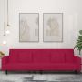 Dvivietė sofa-lova su dvejomis pagalvėmis, vyno, aksomas