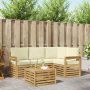 Lauko sofos komplektas 5 pcs Balta ir kreminė 59 x 59 x 37 cm