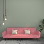 Dvivietė sofa-lova, rožinės spalvos, aksomas