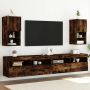 TV spintelės su LED, 2vnt., dūminio ąžuolo, 30,5x30x60cm