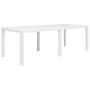 Sodo stalas, baltas, 220x90x72cm, plastikas, ratano imitacija