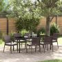Sodo valgomojo komplektas 7 pcs Ruda ir juoda PE ratanas