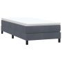 Box Spring Lova be čiužinio Tamsiai pilka 90x210 cm aksomas