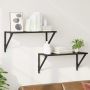 Sieninės lentynos 2 pcs Juodas ąžuolas 60 x 25 x 25,5 cm