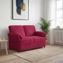 Dvitaškė sofa Vyno raudona 138 x 83 x 95 cm Aksomas