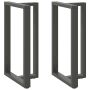 Baro stalo kojos, T formos, 2 vnt., antracito spalvos, 60x35x(100-101) cm, plienas