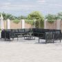 Sodo Sofų Rinkinys su pagalve 14 pcs Juoda Plienas