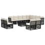 Sodo Sofų Rinkinys 13 pcs Juoda poliratanas