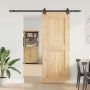 Slankios durys NARVIK Natūrali ir juoda 90 x 210 cm (213,5 cm)