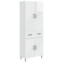 Spintelė 2 pcs Itin blizgi balta 66 x 34,5 x 89,5 cm