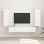 TV spintelių komplektas 4 pcs Aukštai blizganti balta