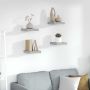 Pakabinamos lentynos, 4vnt., betono pilkos, 23x23,5x3,8cm, MDF