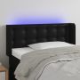 Galvūgalis su LED, juodos spalvos, 103x16x78/88cm, dirbtinė oda