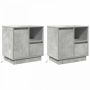 Šalia lovos spintelė 2 pcs Betono pilka 50 x 34,5 x 50 cm