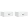 Sieninis naktinis staliukas 2 pcs Balta 49 x 34,5 x 20 cm
