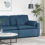 Modulinė sofa su porankiu ir pagalvėlėmis, mėlyna, 100 cm
