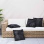 Išsklaidymo pagalvės 4 pcs Juodas raštuotas 60 x 60 cm
