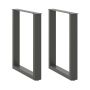 Valgomojo stalo kojos, U formos, 2 vnt., antracito spalvos, 60x(72-73) cm, plienas