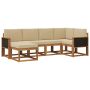 Lauko sofos komplektas 6 pcs Natūralus ir bežinis