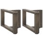 Kavos staliuko kojelės, 2 vnt., juodos, 40x25x(30-31) cm, plienas, T formos