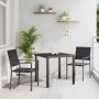 Sodo valgomojo komplektas 3 pcs Juoda PE ratanas