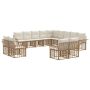 Lauko sofos komplektas 13 pcs Natūralus ir grietinėlės baltas