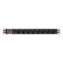 Lanberg Power Distribution unit (PDU) 19 1U 16A 2m 8X Schuko oulets | PDU-08F-0200-BK