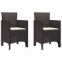 Sodo Kėdė su pagalve 2 pcs Ruda 53 x 49 x 85 cm Polipropilenas