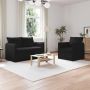 Sofa 2 pcs Juoda 196 x 82 x 85 cm audinys