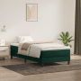 Box Spring Lova be čiužinio Tamsiai žalia 100x220 cm aksomas