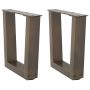 Kavos staliuko kojelės, V formos, 2 vnt., natūralus plienas, 30x(30-31,3) cm, plienas