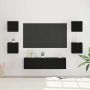 TV spintelių komplektas 6 pcs Juodas ąžuolas Apdirbta mediena