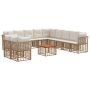 Lauko sofos komplektas 12 pcs Natūralus ir grietinėlės baltas