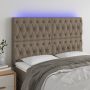 Galvūgalis su LED, taupe spalvos, 144x7x118/128cm, audinys