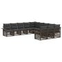 Sodo Sofų Rinkinys 11 pcs Pilka poliratanas