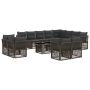 Sodo Sofų Rinkinys 13 pcs Pilka poliratanas