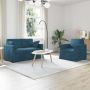 Sofa 2 pcs Mėlyna 138 x 78 x 80 cm Aksomas