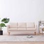 Trivietė sofa, kreminės spalvos, audinys