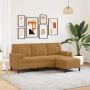 Trivietė sofa su pakoja, rudos spalvos, 180cm, aksomas