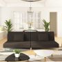 Dvivietė sofa-lova dvejomis pagalvėmis, rudos spalvos, audinys