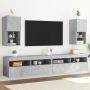 TV spintelės su LED lemputėmis, 2vnt., betono, 30,5x30x60cm