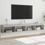 TV spintelės su LED lemputėmis, 2vnt., betono, 100x30x30cm