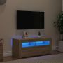 Televizoriaus spintelė su LED apšvietimu, ąžuolo, 90x35x40cm
