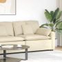 Modulinė sofa su porankiu ir pagalvėlėmis, kreminės spalvos, 100 cm
