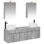 Vonios spintos komplektas 5 pcs Pilka Sonoma 50 x 14,5 x 70 cm
