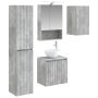 Vonios spintos komplektas 5 pcs Betono pilka 50 x 14,5 x 70 cm