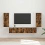 TV sieninio kabineto komplektas 4 pcs Rūkyta ąžuolas